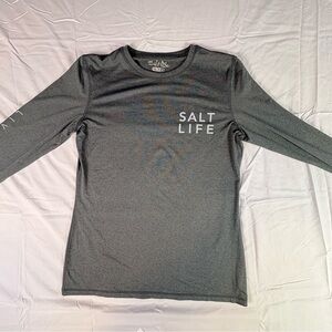Salt Life Charcoal Long Sleeve Shirt Medium Polyester Spandex Breathable